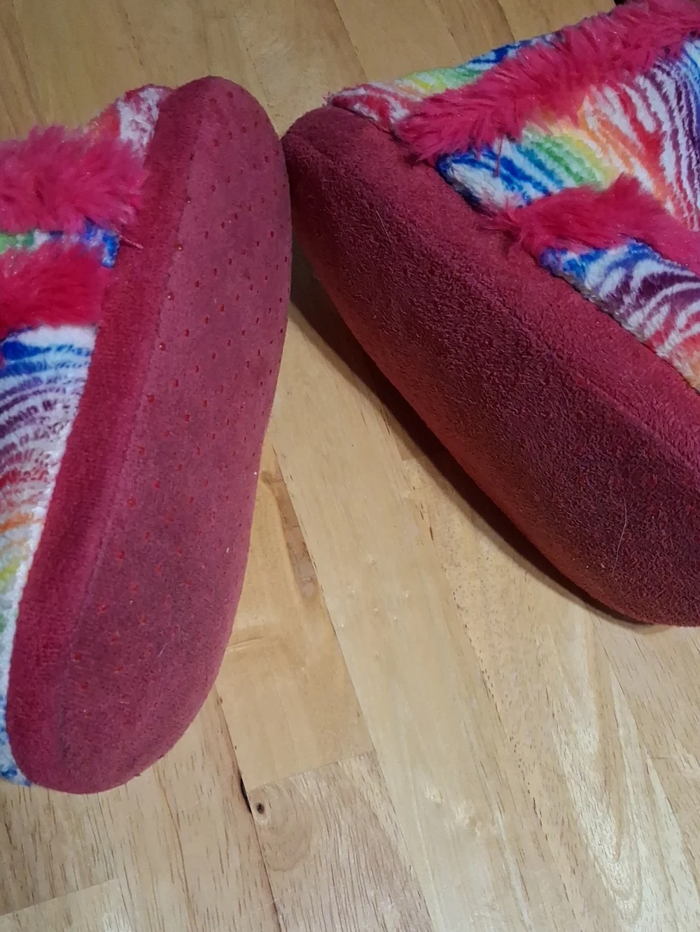 Airwalk Boot Slippers Fleece Rainbow Colors